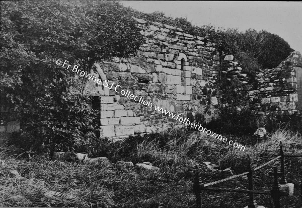 BALLYSODARE ABBEY  SOUTH WALL OF CHURCH WITH DOORWAY